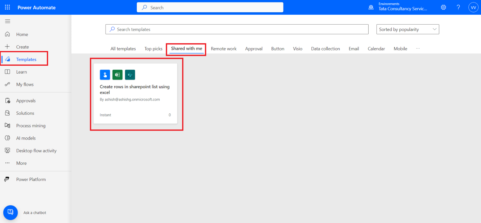 Share the Power Automate flows