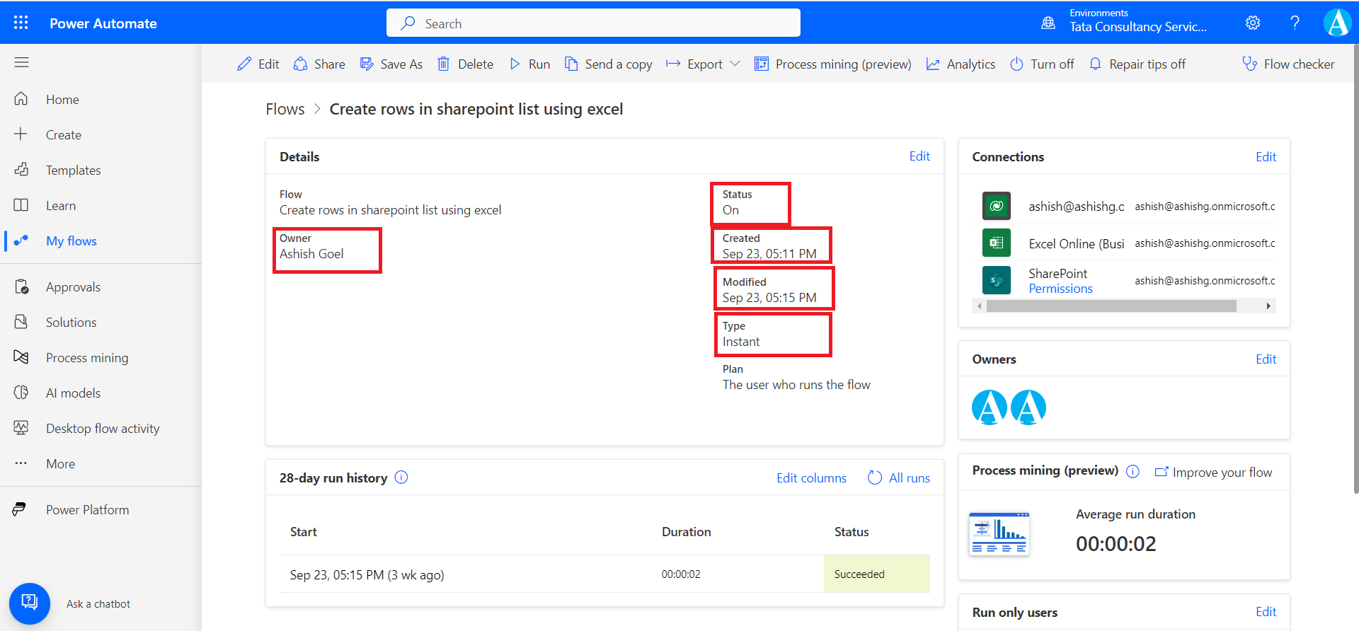 Share the Power Automate flows