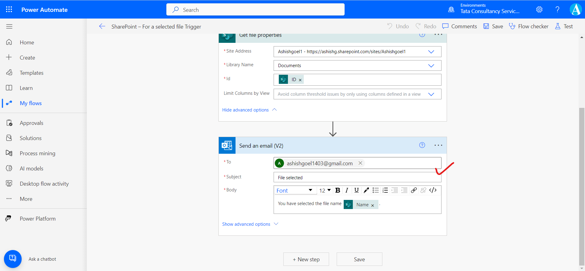 SharePoint – For a selected file Trigger SharePoint – For a selected file Trigger
