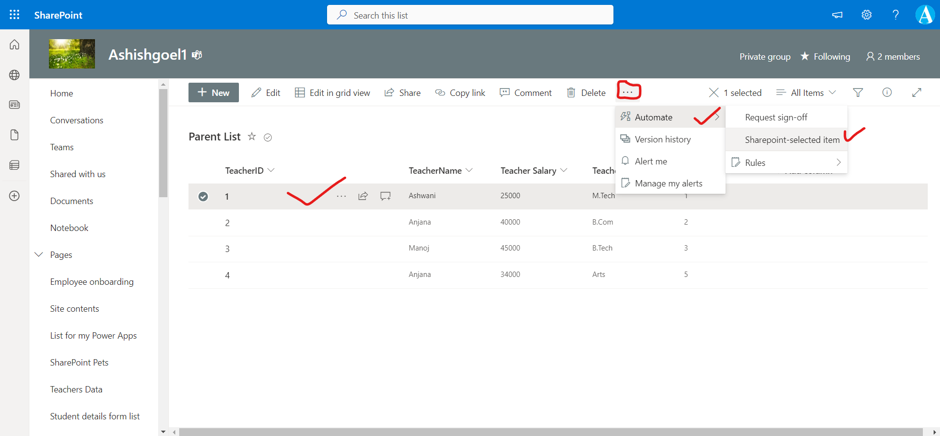 Sharepoint-selected item Trigger Sharepoint-selected item Trigger