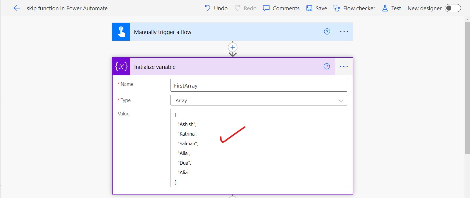 skip function in Power Automate skip function in Power Automate