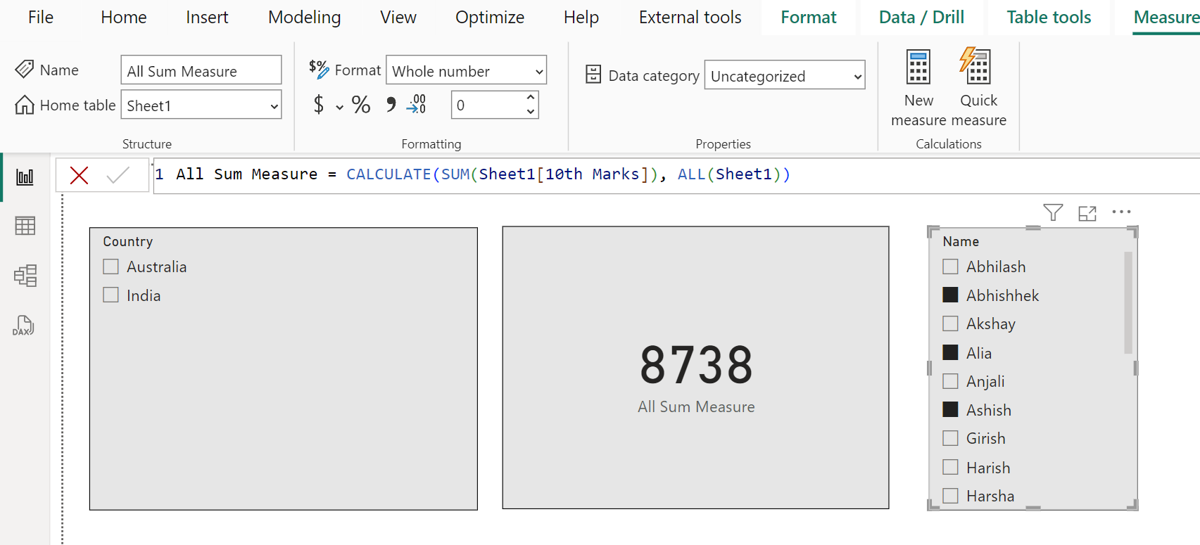 ALL dax function in Power BI ALL dax function in Power BI