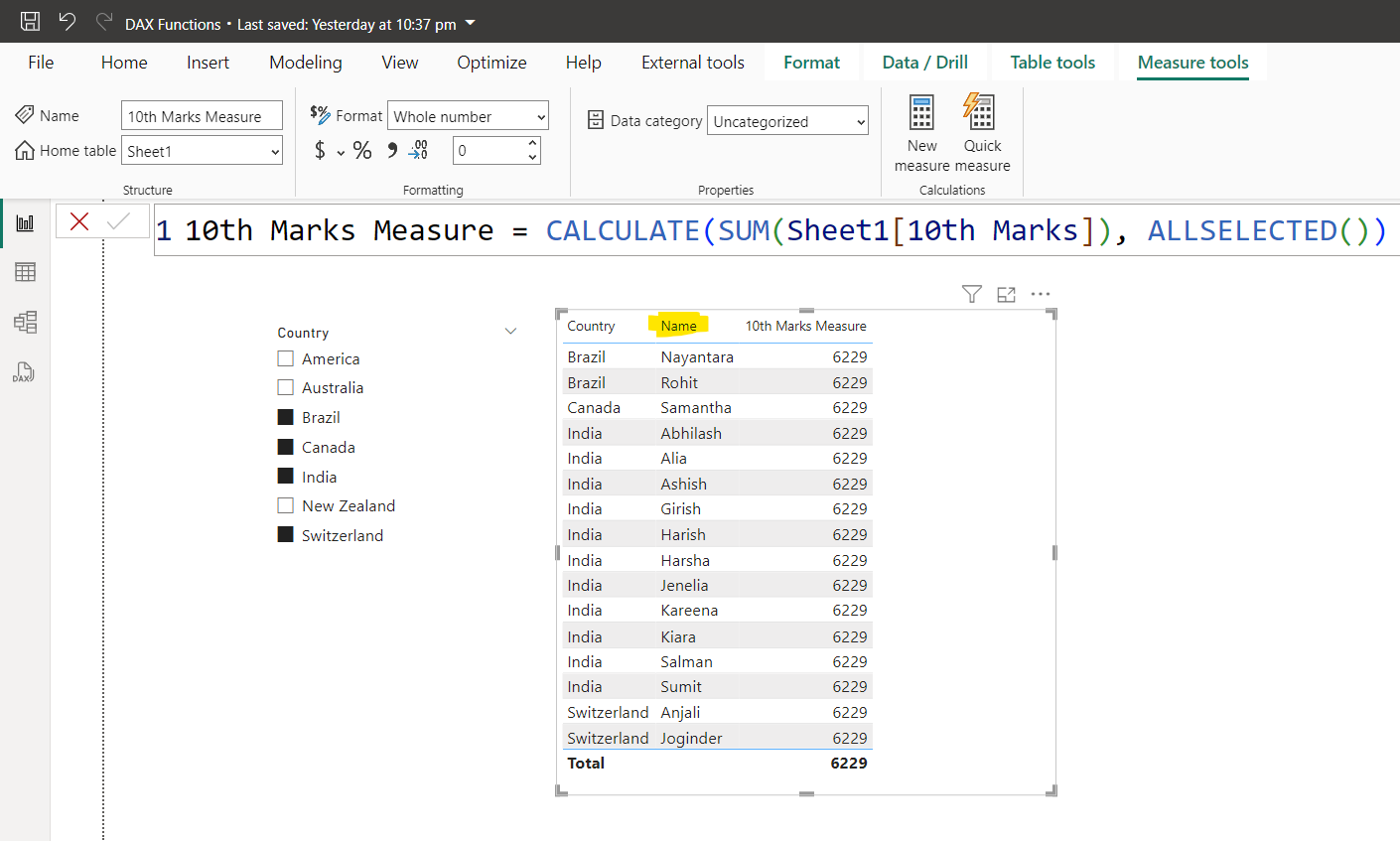 ALLSELECTED dax function in Power BI ALLSELECTED dax function in Power BI