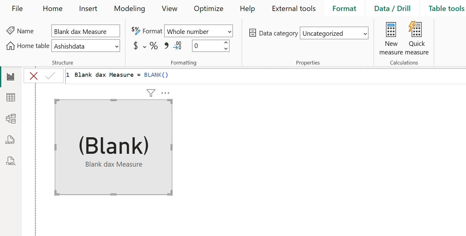 BLANK DAX function in Power BI