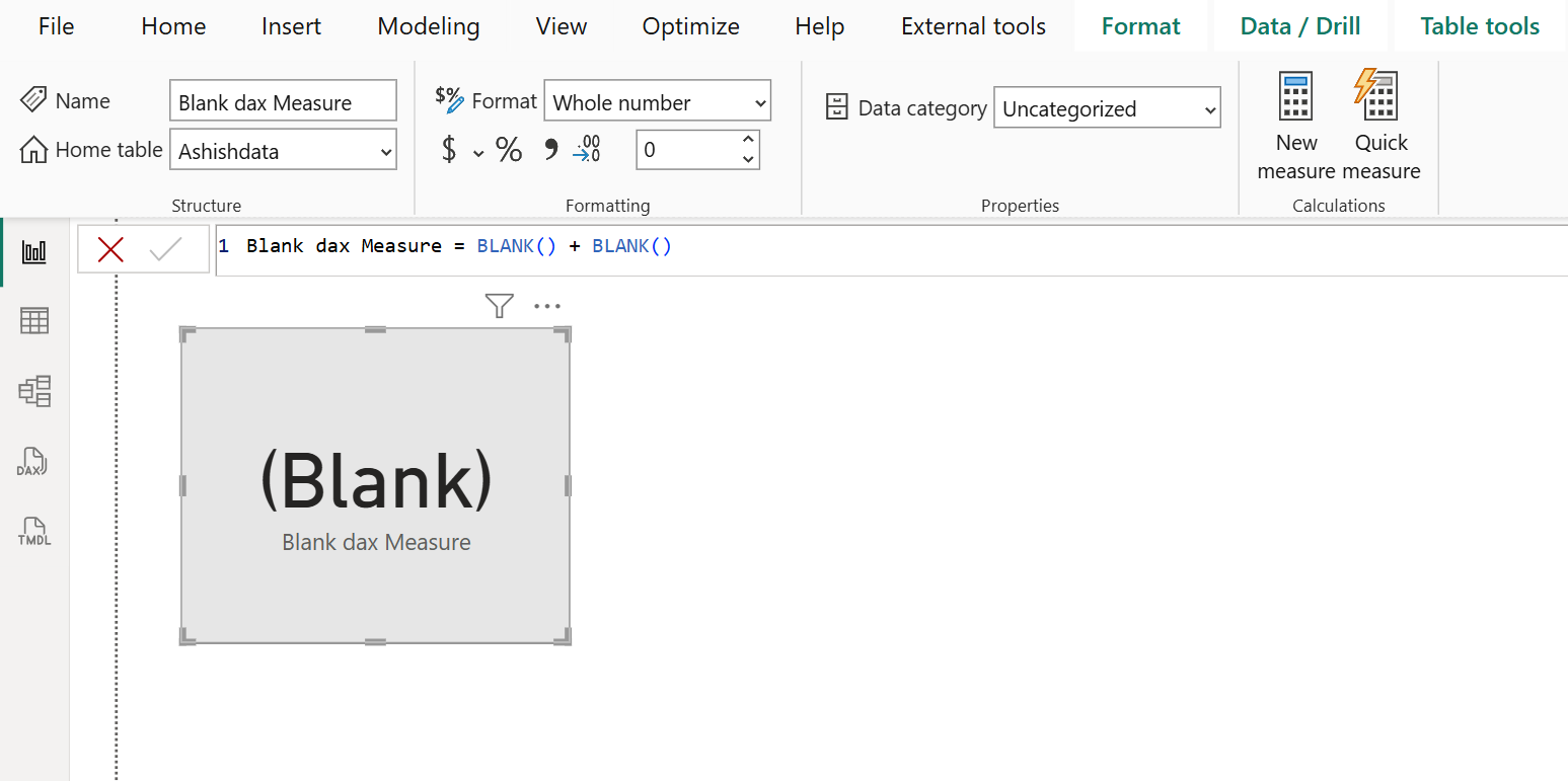 BLANK DAX function in Power BI