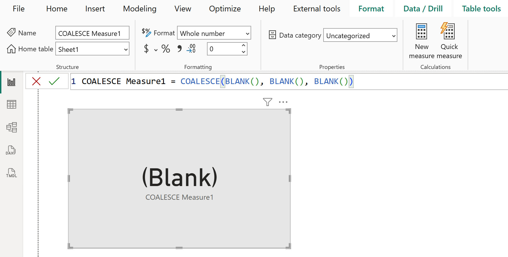 COALESCE dax function in Power BI