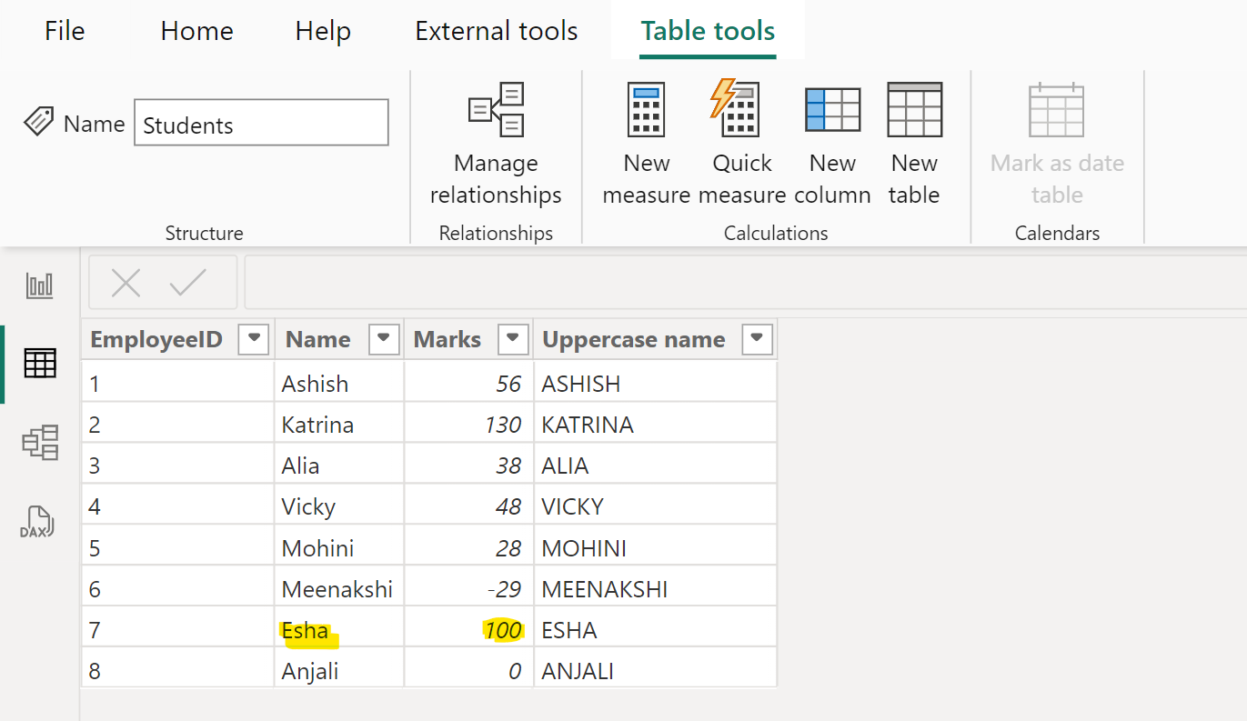 CONTAINS DAX function in Power BI