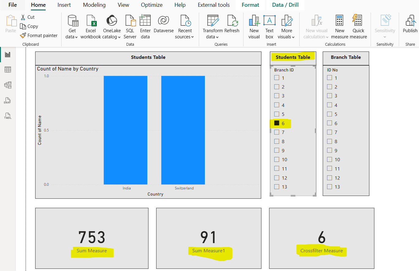 CROSSFILTER dax function in Power BI