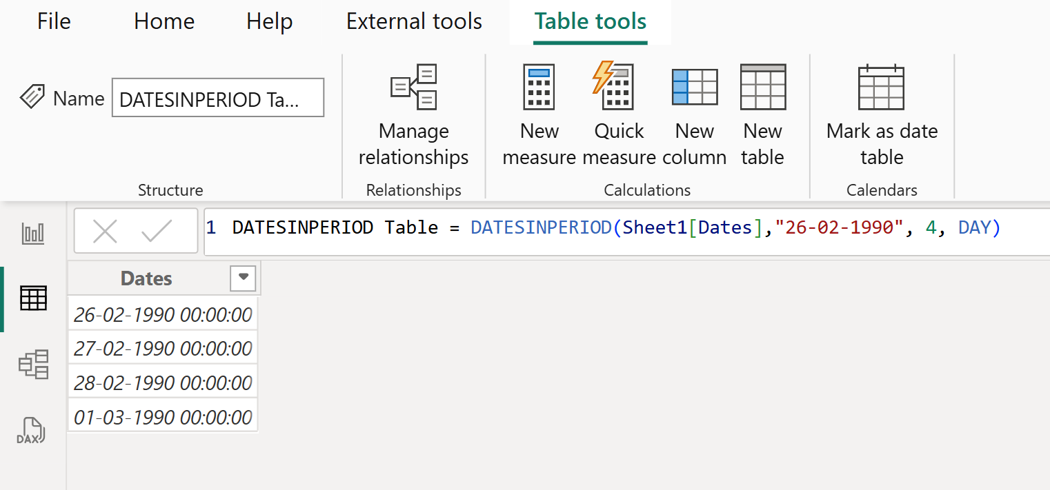 DATESINPERIOD dax function in Power BI