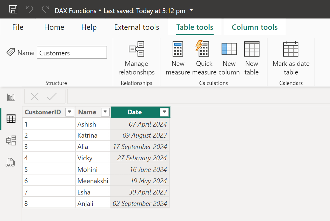 EOMONTH dax function in Power BI