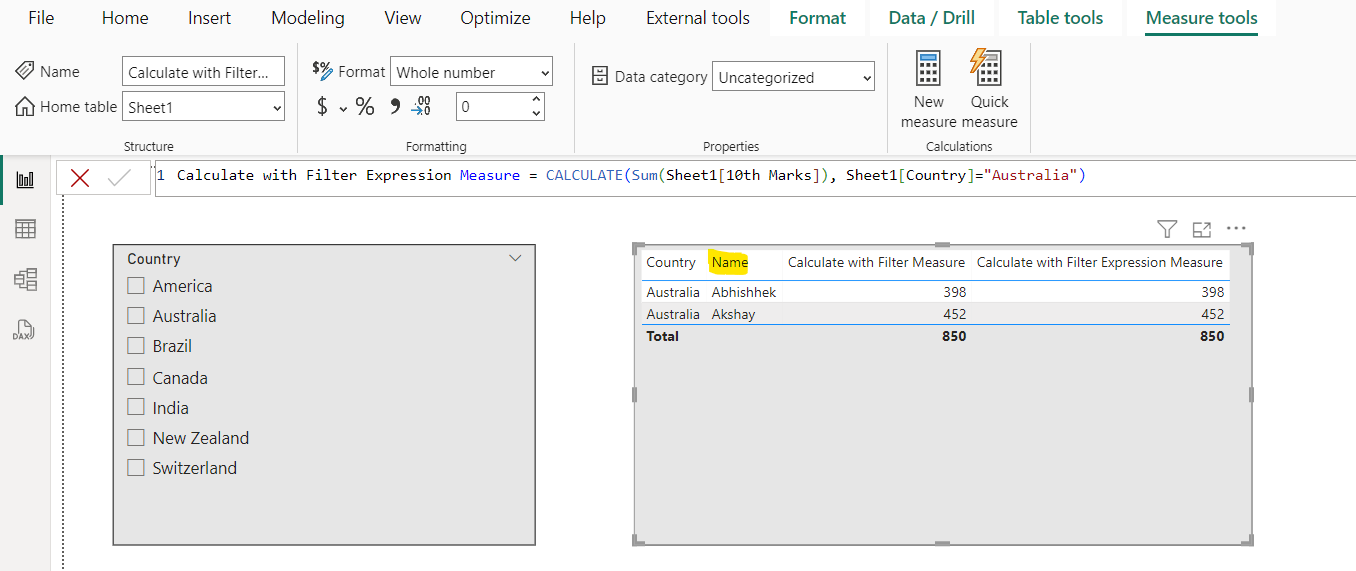 FILTER dax function in Power BI FILTER dax function in Power BI