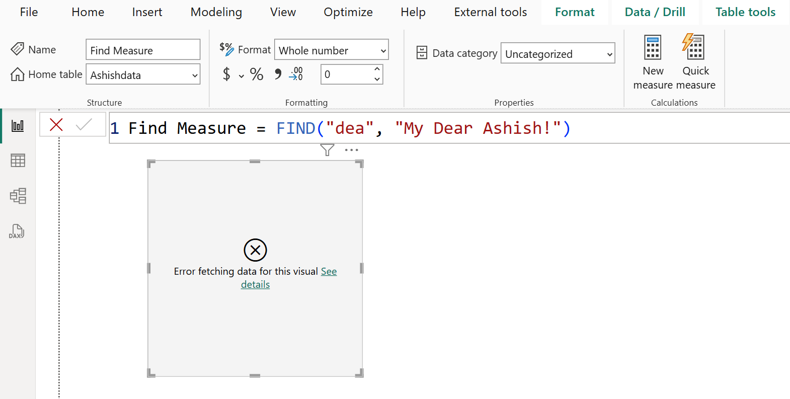 FIND dax function in Power BI