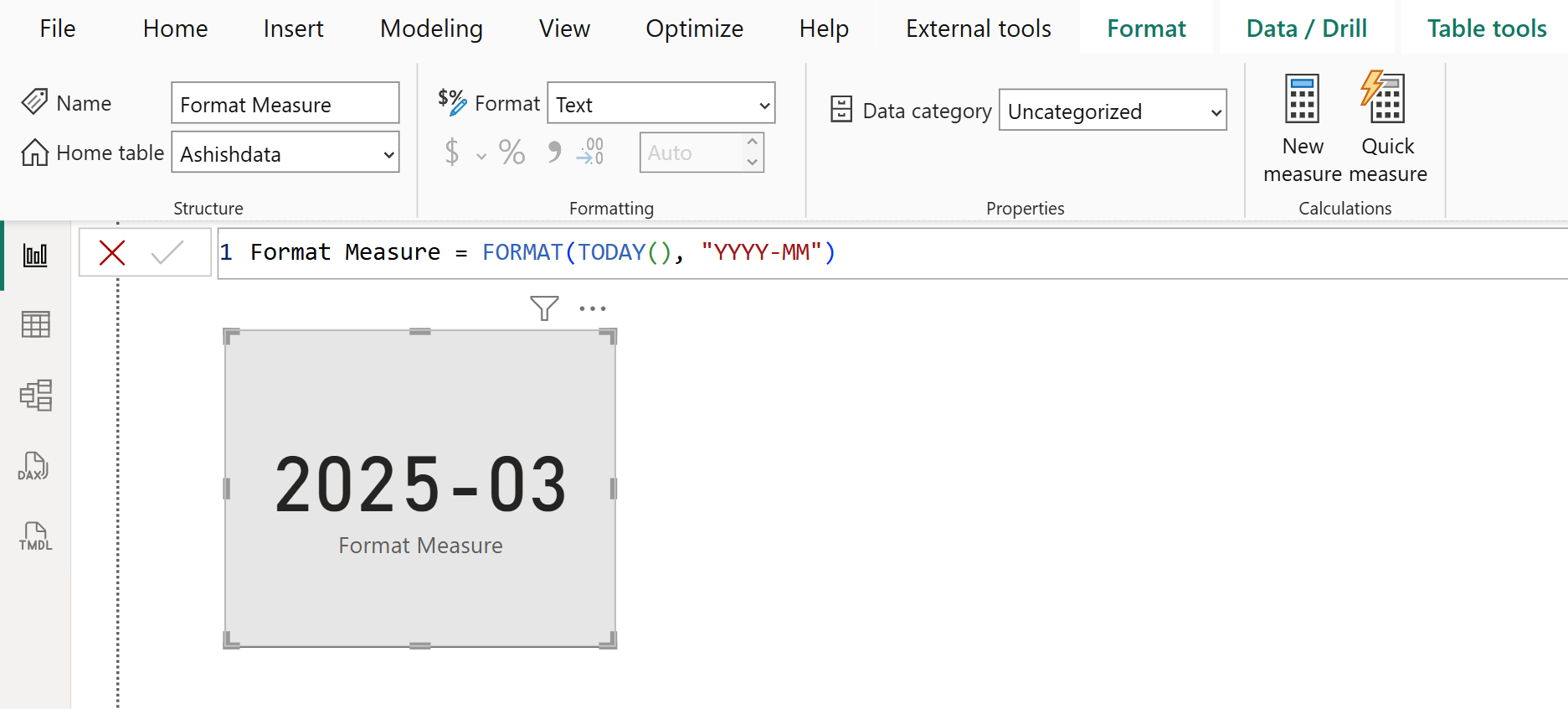 FORMAT DAX function in Power BI