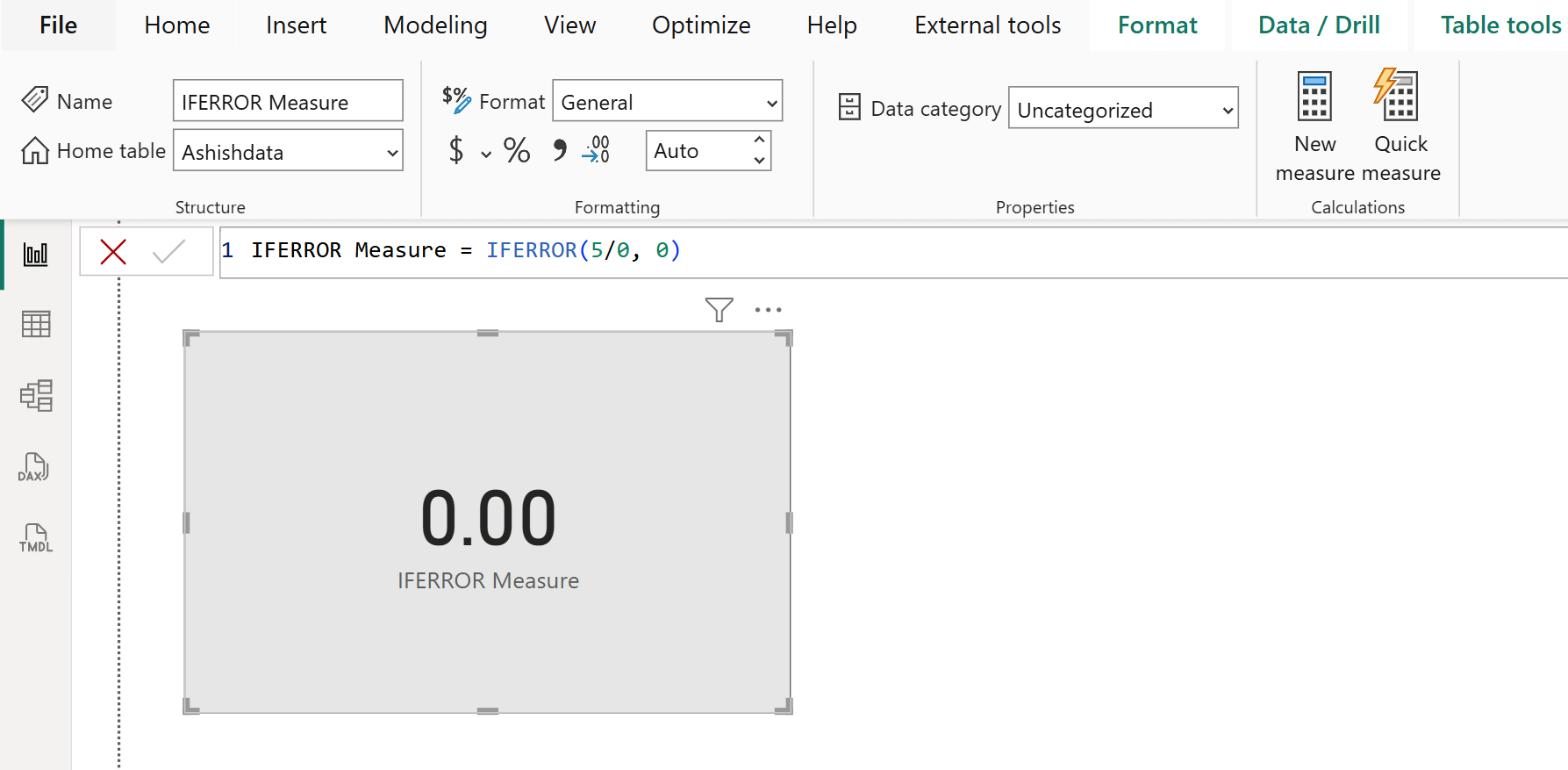 IFERROR DAX function in Power BI