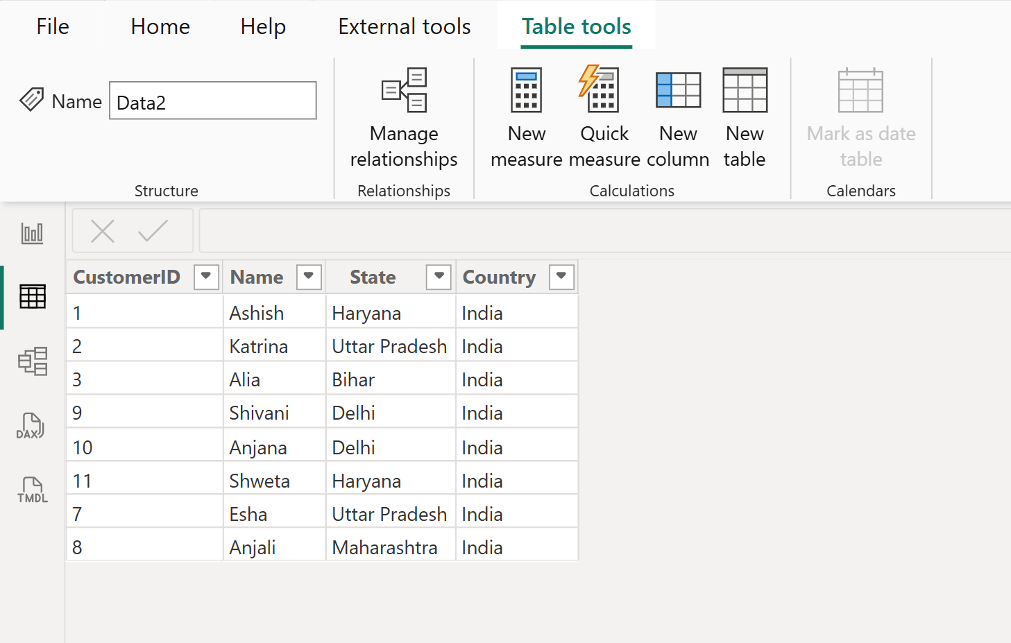 INTERSECT dax function in Power BI