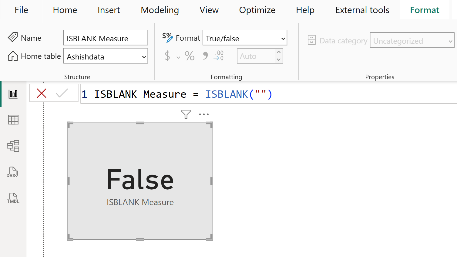 ISBLANK DAX function in Power BI