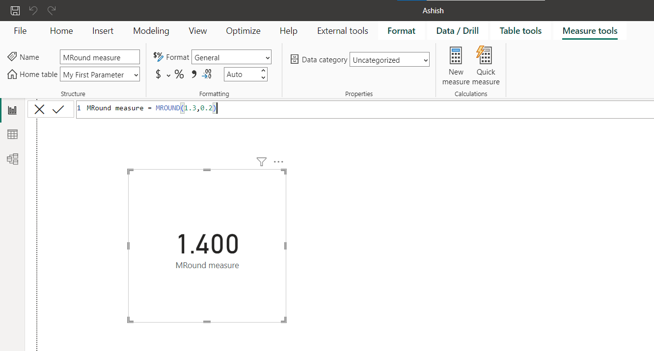 MROUND dax function in Power BI