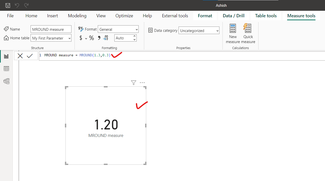 MROUND dax function in Power BI