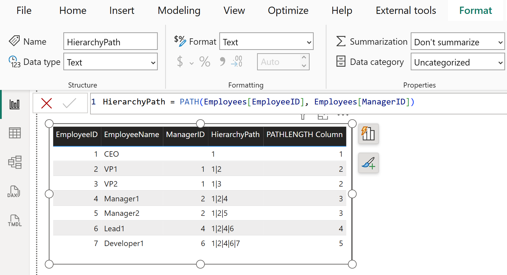 PATHLENGTH DAX Function in Power BI