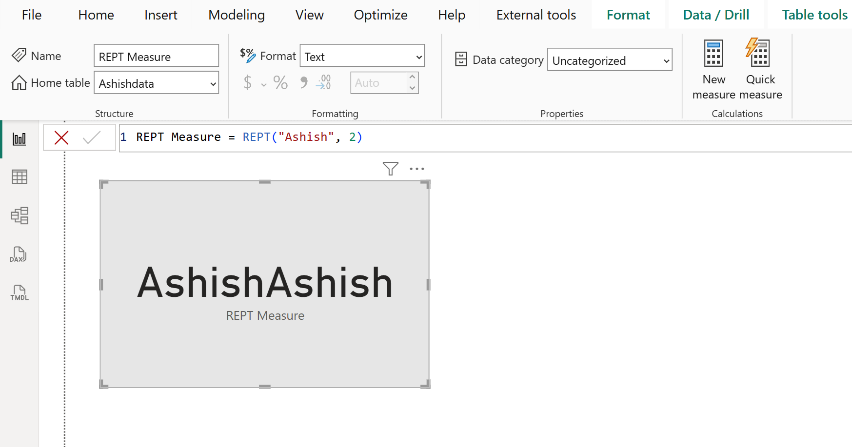 REPT DAX function in Power BI