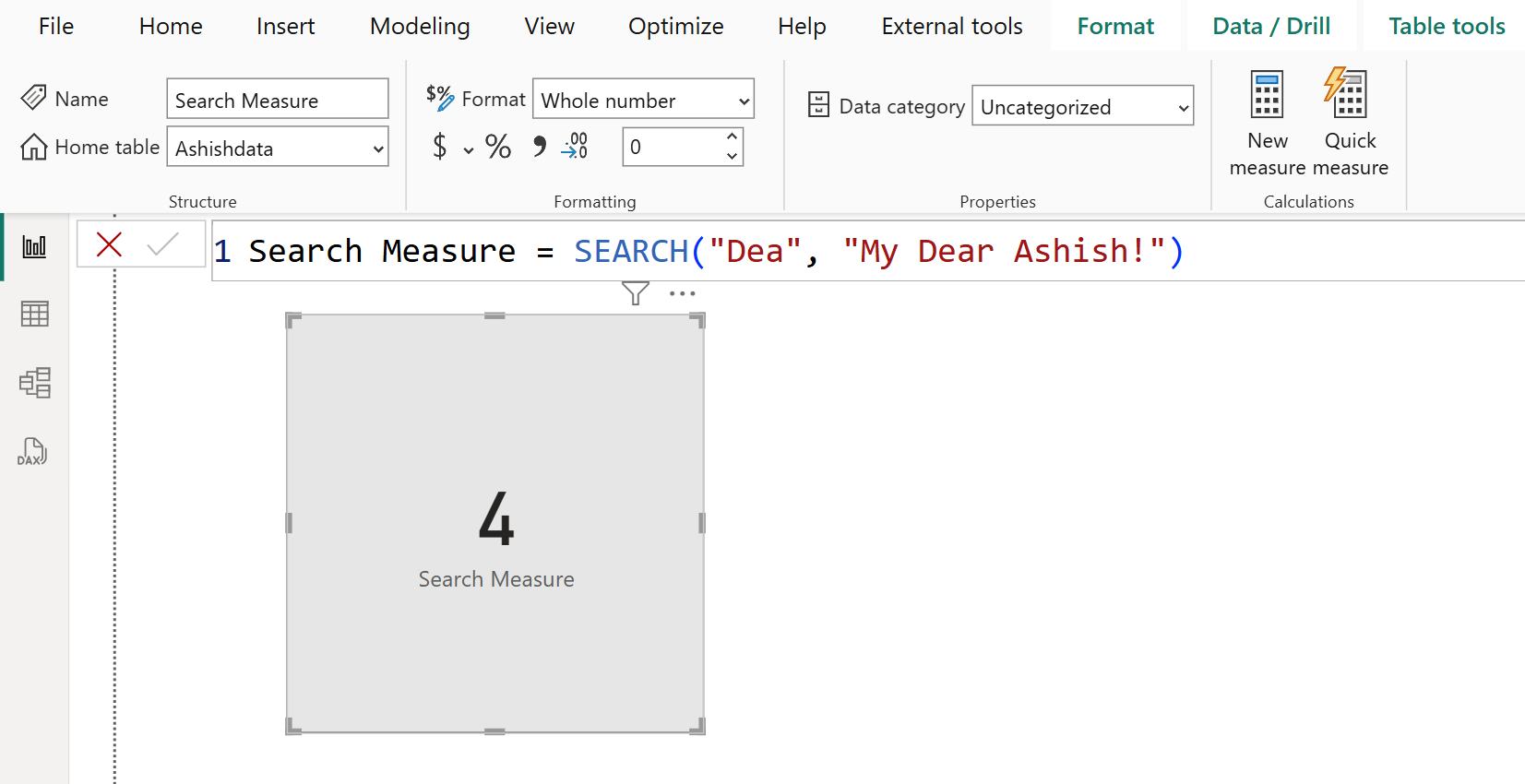 SEARCH dax function in Power BI