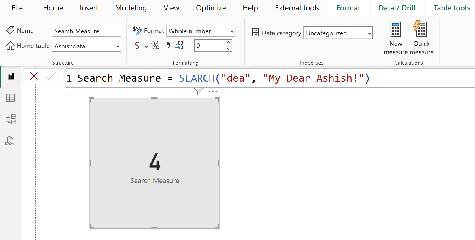 SEARCH dax function in Power BI