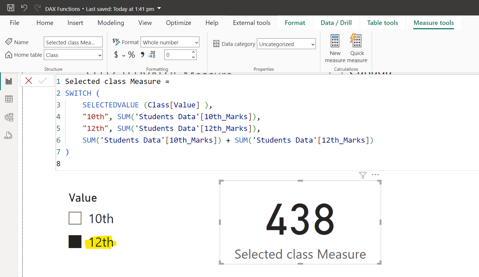 SELECTEDVALUE dax function in Power BI SELECTEDVALUE dax function in Power BI