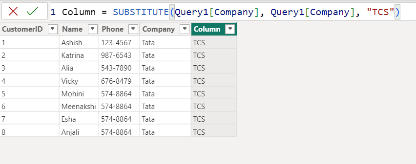Substitute DAX function in Power BI