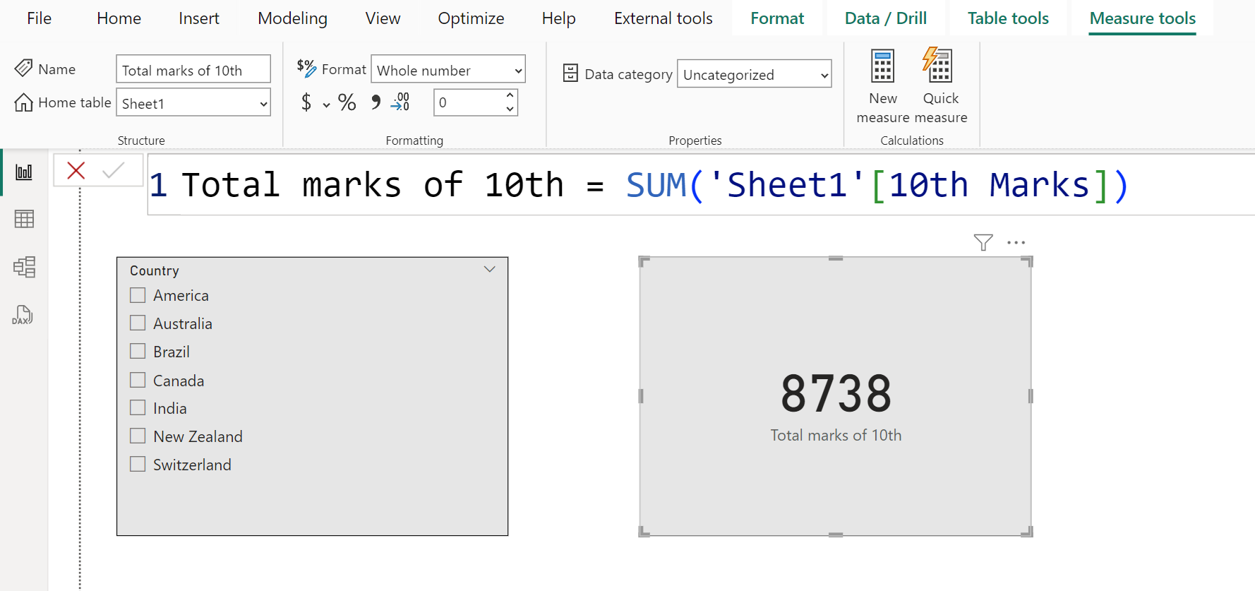 SUM DAX function in Power BI