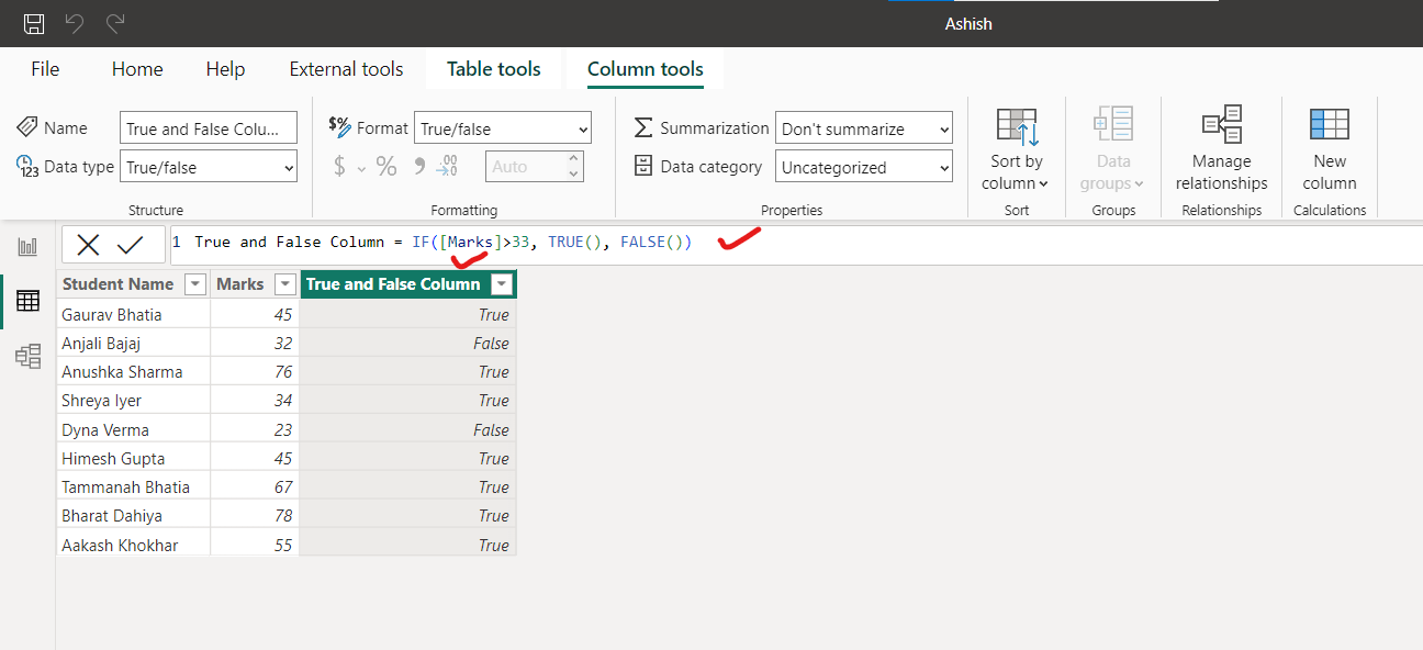 TRUE dax function in Power BI TRUE dax function in Power BI