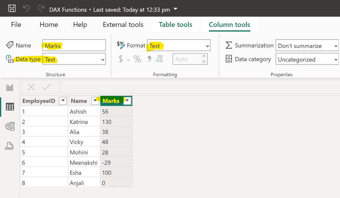 VALUE dax function in Power BI VALUE dax function in Power BI