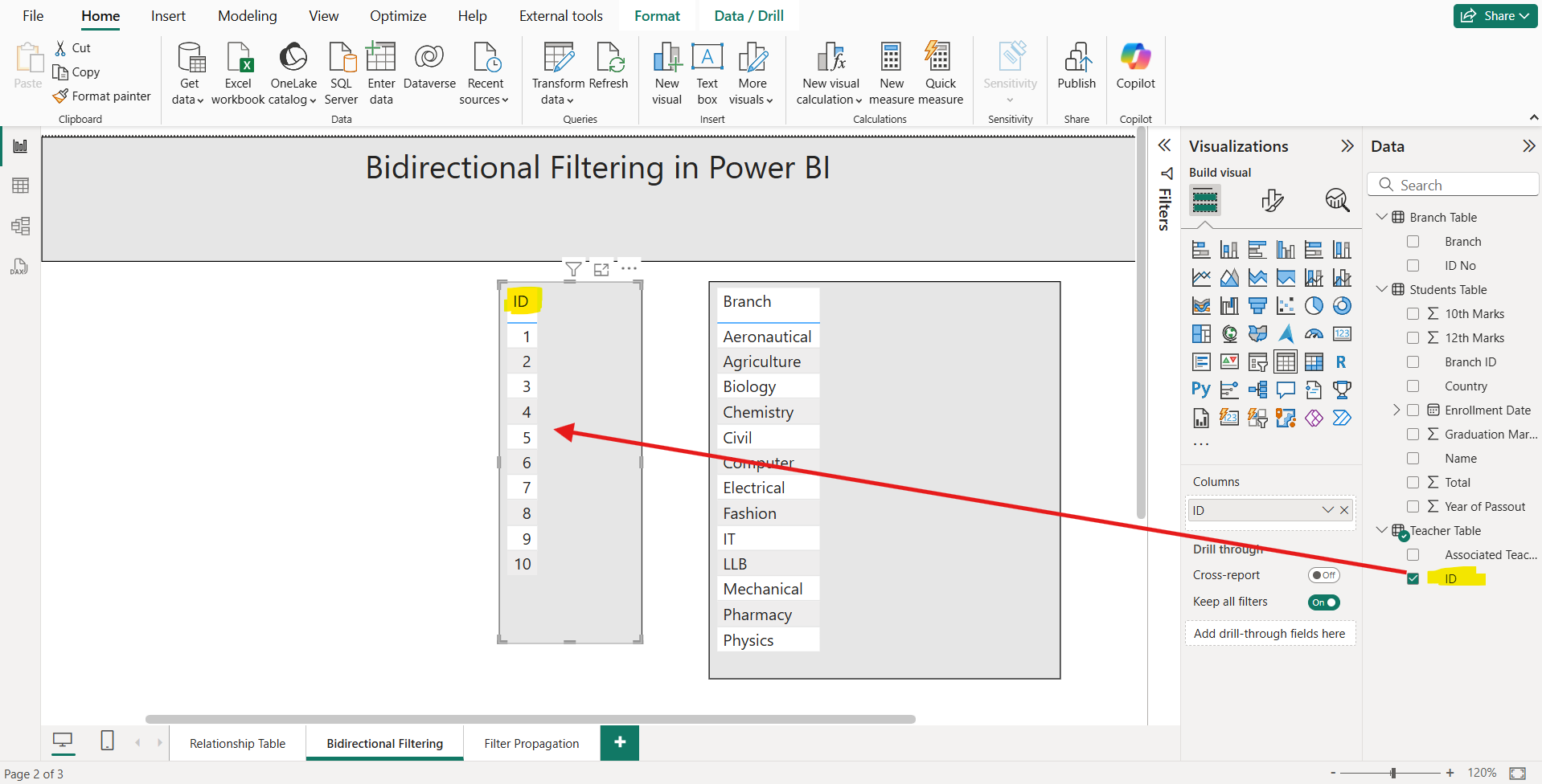 Bidirectional Filtering in Power BI