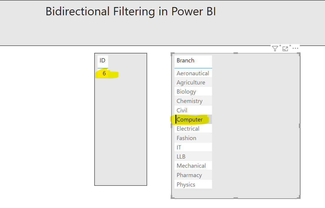 Bidirectional Filtering in Power BI