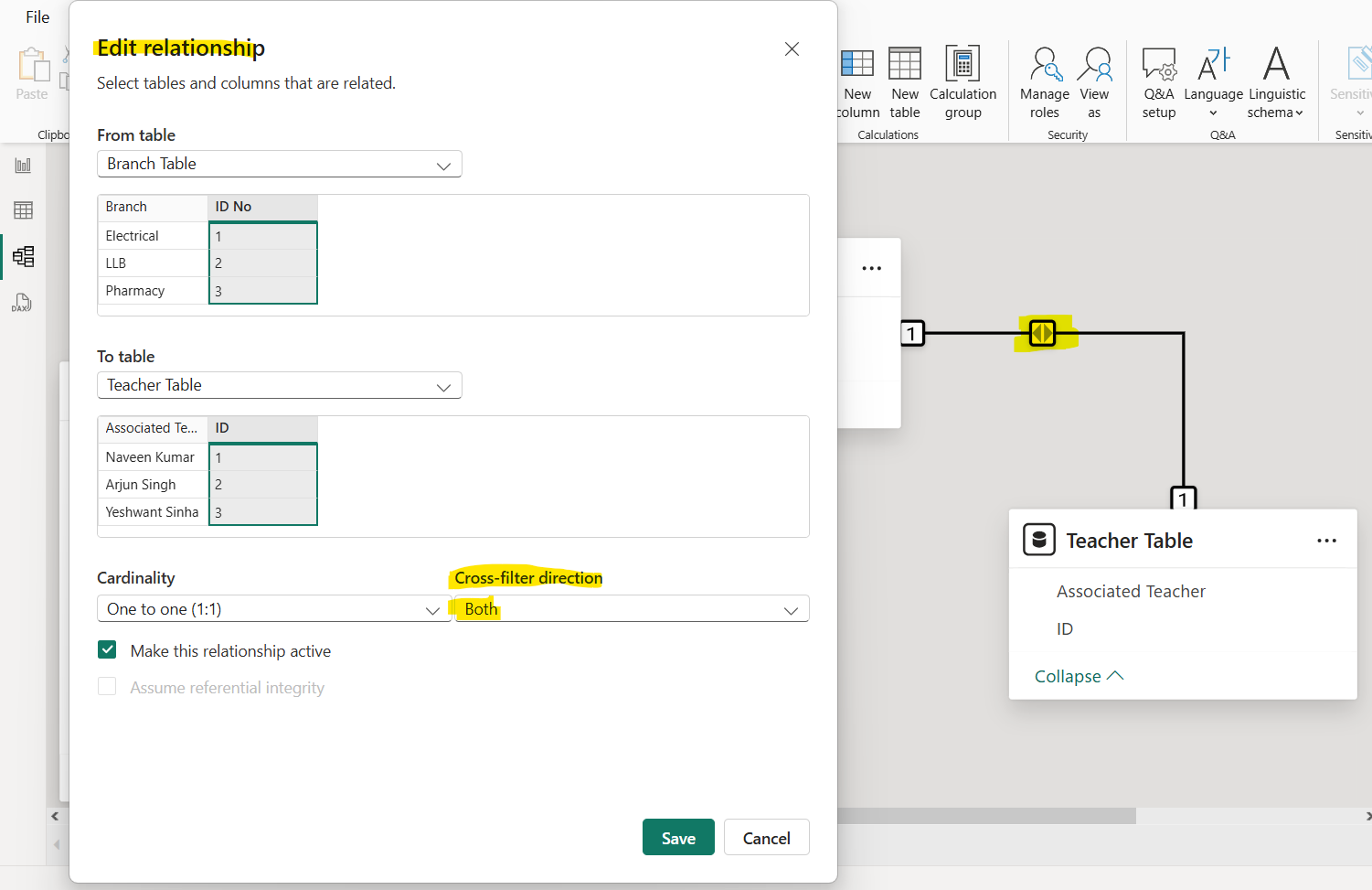 Bidirectional Filtering in Power BI