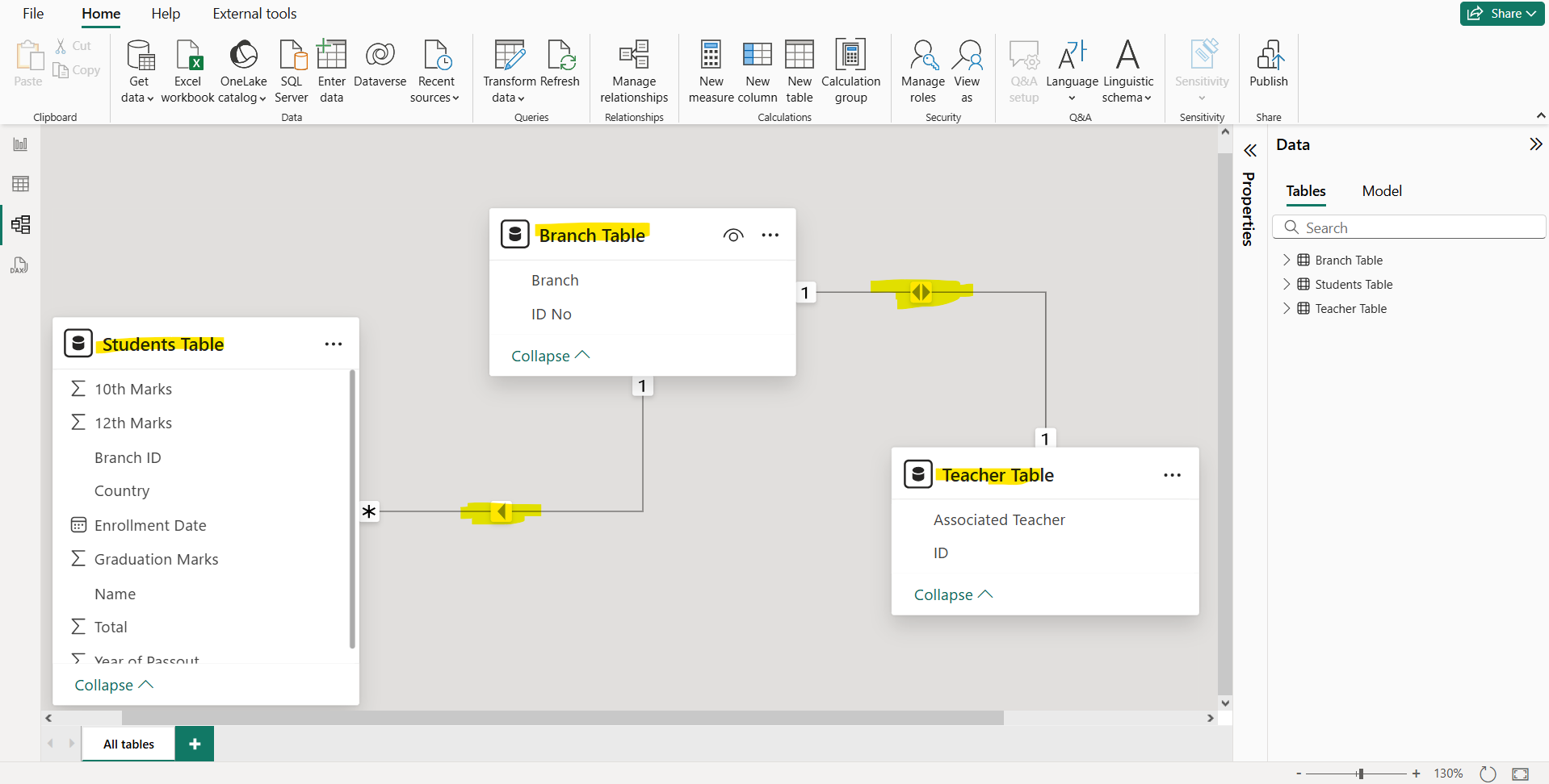 Filter propagation in Model view in Power BI