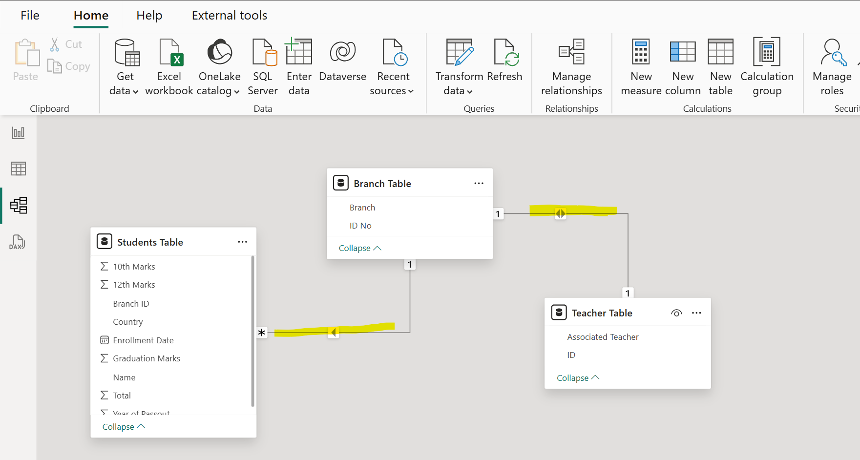 Model View in Power BI