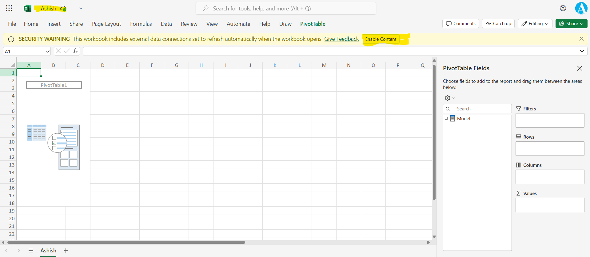 Analyze in Excel in Power BI Service