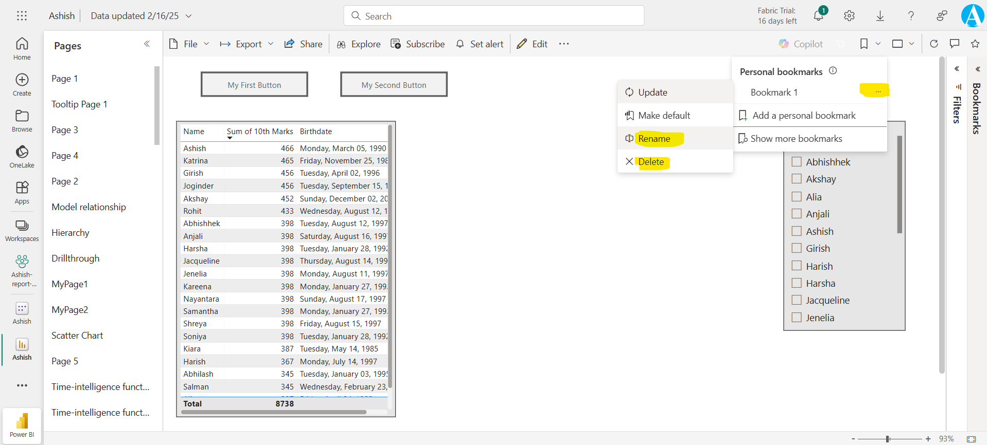 Bookmarks in Power BI Service Bookmarks in Power BI Service