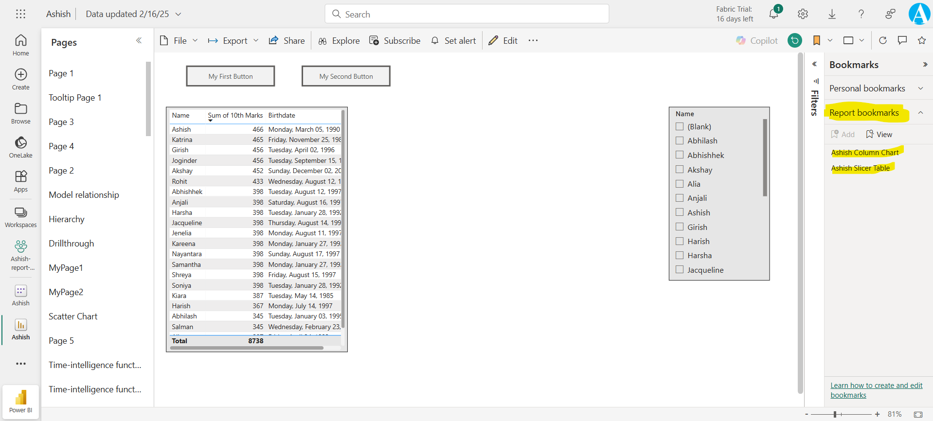 Bookmarks in Power BI Service Bookmarks in Power BI Service