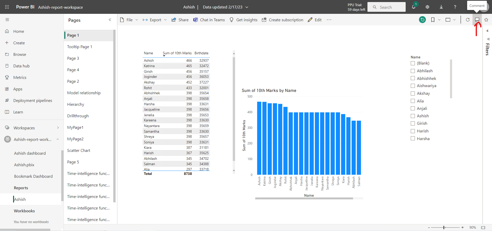 Comments on reports and dashboard Comments on reports and dashboard