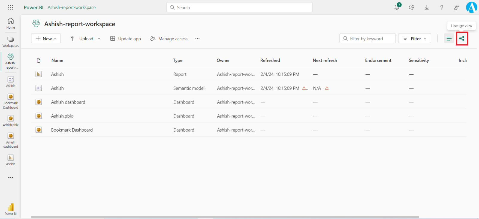 Data Lineage View in Power BI Service Data Lineage View in Power BI Service