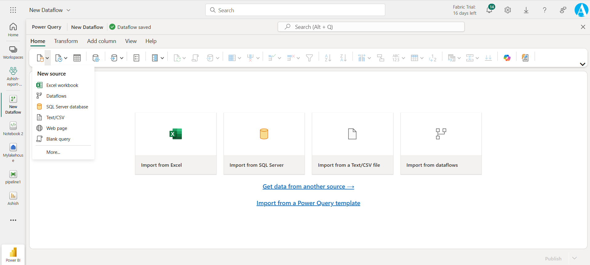 Dataflow in Power BI Service