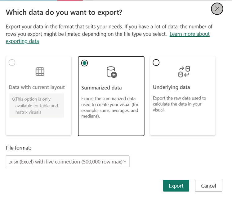 Export data from report and dashboard Export data from report and dashboard