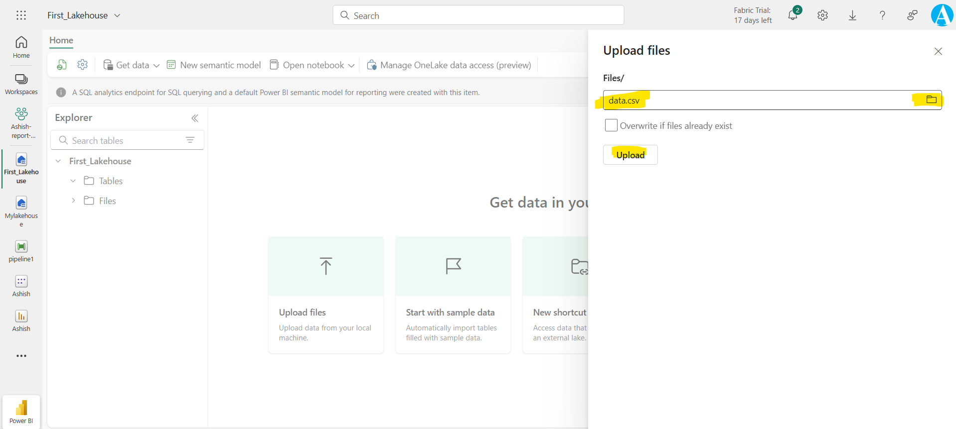 Lakehouse in Microsoft Fabric
