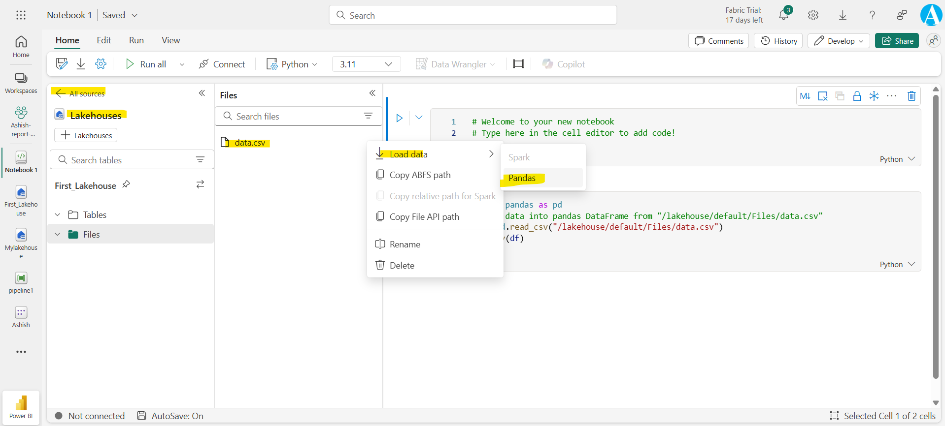 Lakehouse in Microsoft Fabric