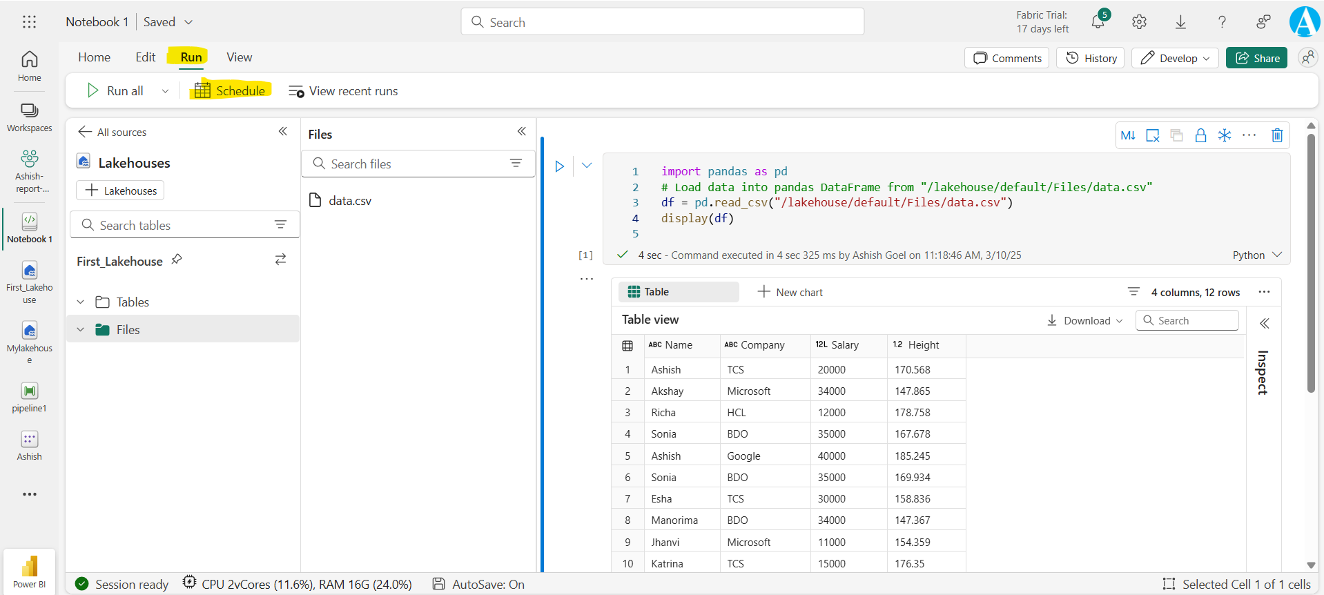 Lakehouse in Microsoft Fabric