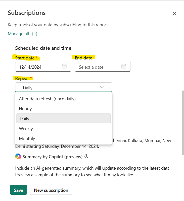 Email subscriptions for reports and dashboards in the Power BI service Email subscriptions for reports and dashboards in the Power BI service