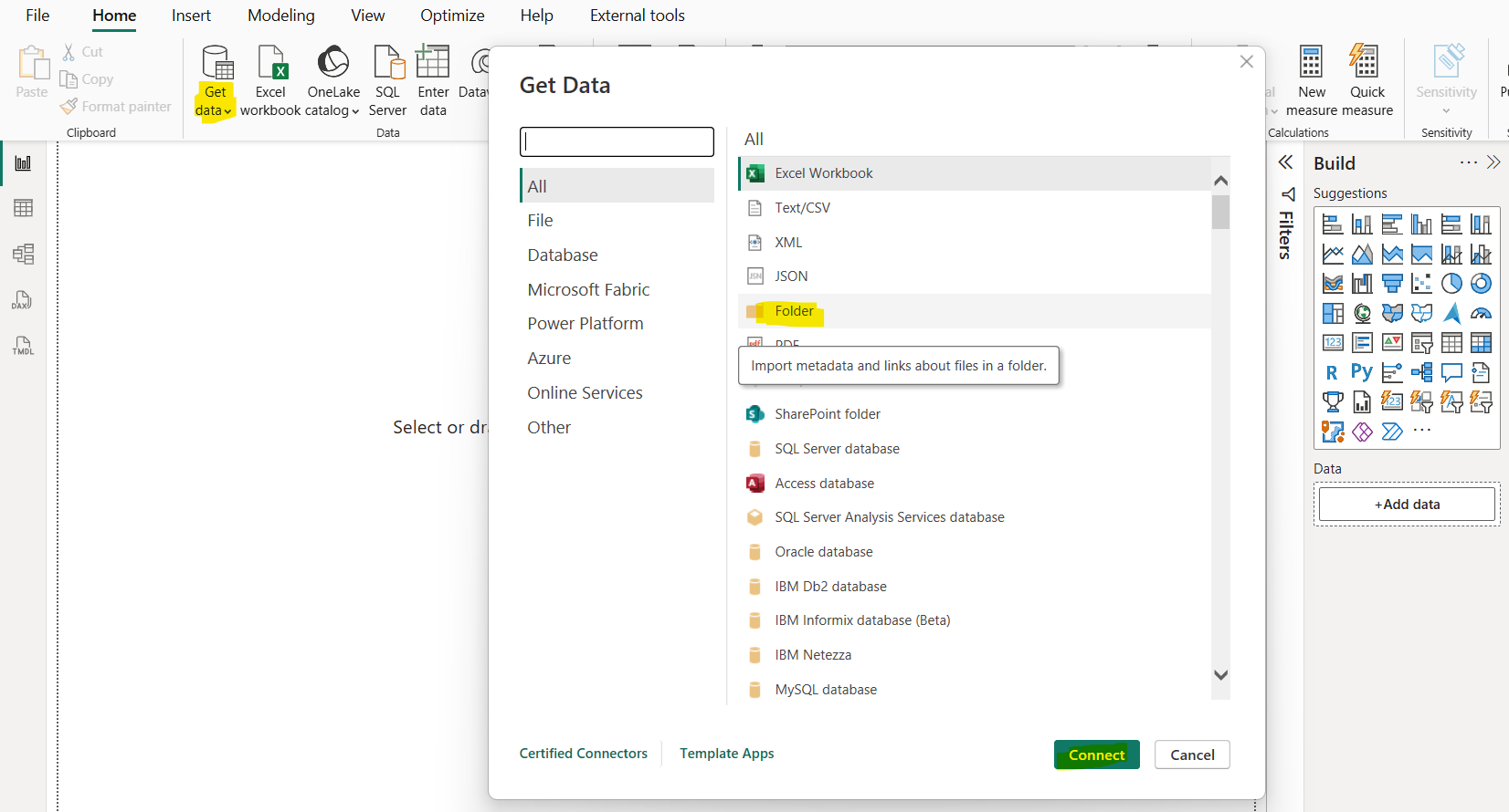 Folder connector in Power BI