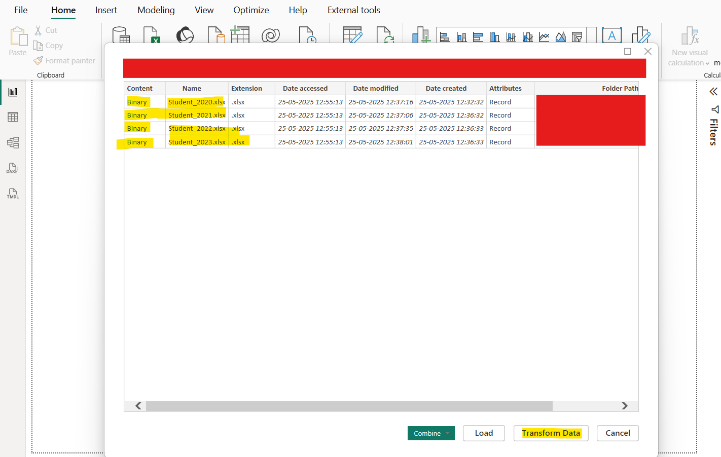 Folder connector in Power BI