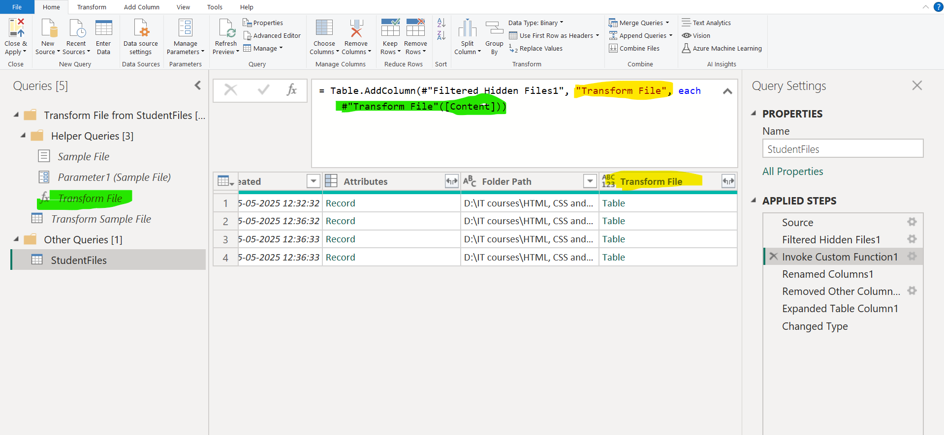 Folder connector in Power BI